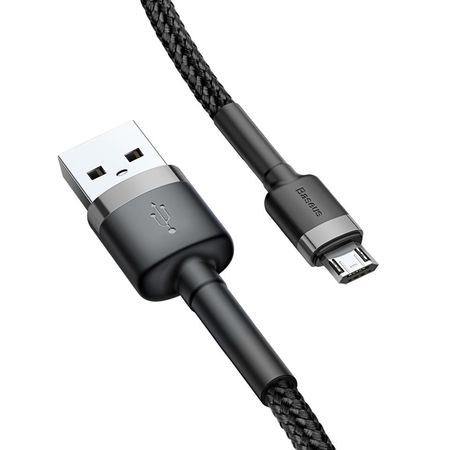 Cablu micro USB QC3.0 1.5A , 2M, BASEUS Cafule Durable Nylon, negru - Img 3