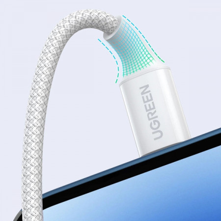 Cablu PD Ugreen US557 USB-C / USB-C 100W 1,5m - alb - Img 2