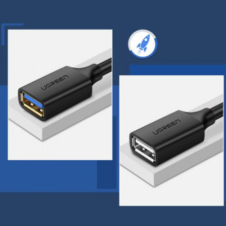 Cablu prelungitor Ugreen USB 3.0 (femă) - adaptor USB 3.0 (mascul) 1m negru (10368) - Img 4