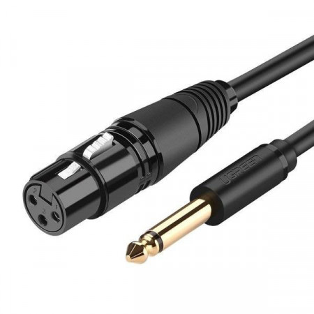 Cablu UGREEN AV131 Female XLR cable for jack 6.35 men - 2m (black)