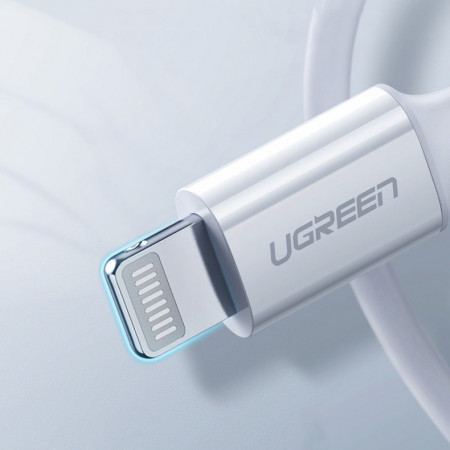 Cablu Ugreen MFi USB Type C - Lightning 3A 0.5m white (US171) - Img 2