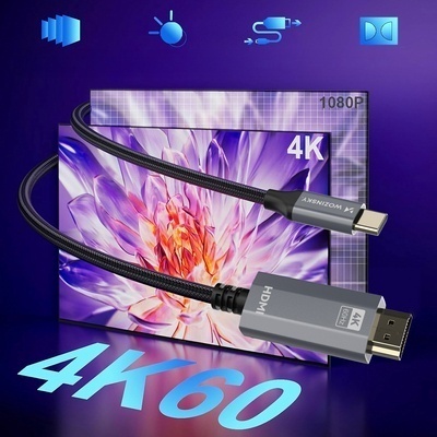 Cablu USB-C - HDMI 4K 60Hz Wozinsky WCCH-01 1,8 m - Negru - Img 9