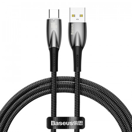 Cablu USB pentru seria USB-C Baseus Glimmer, 100 W, 1 m (negru)