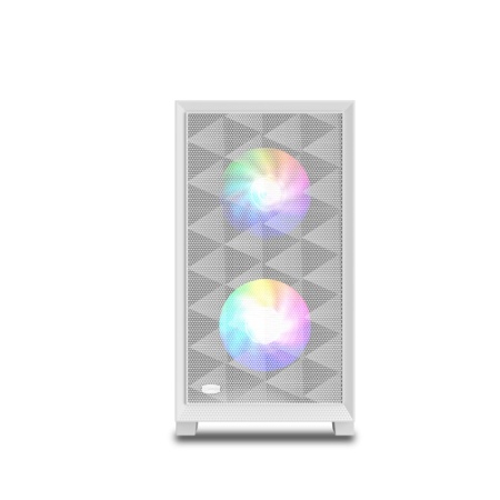 CARCASA PCCOOLER, Mini Tower, mATX, fara sursa, sticla securizata, 2 ventilatoare incluse, iluminare ARGB, alb, USB 3.2 gen 2 x 2, mic, audio, "C3D310 ARGB WH" - Img 2
