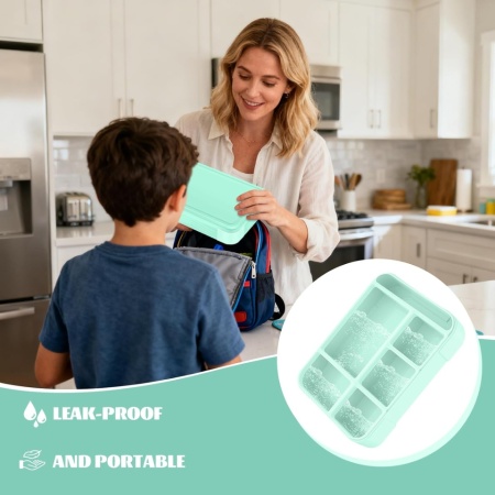 Caserolă Typec Home pentru Prânz Copii, Incasabilă, Capacitate 1350 ml, Cutie Sandwich și Gustări pentru Școală, Fără BPA - Img 5