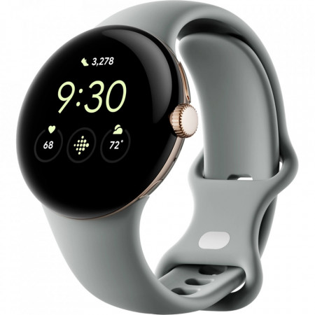 Ceas Smartwatch Google Pixel Watch, GPS, Champagne Gold Stainless Steel Case, Hazel Active band - Img 2