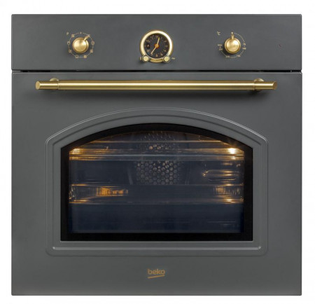Cuptor incorporabil rustic Beko OIM27201A, Electric, 71 l, 3D Cooking, Low Grill, Multifunctional, Grill, Clasa A, Antracit
