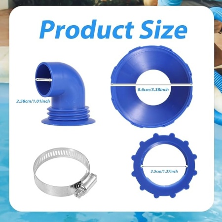 Duză de refulare orientabilă 360° pentru piscină, racord duză admisie/retur apă compatibil Intex, include colier de prindere - Img 2