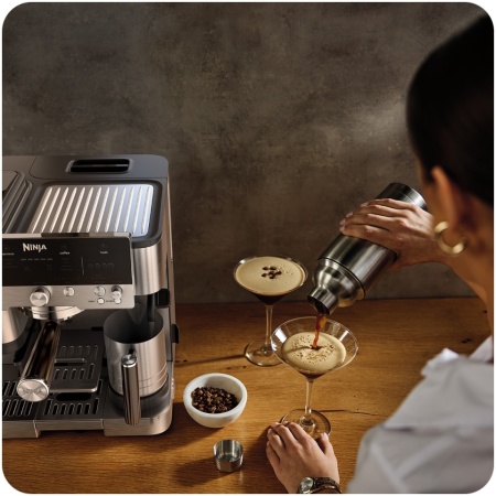 Espressor semi-automat 3in1 Ninja Luxe Café Premier ES601EU, 1650W, Cold Brew, rasnita incorporata cu 25 trepte de macinare, Barista Assist, cantar incorporat, recipient de spumare cu tel integrat, autocuratare a sistemului de spumare, inox - Img 4