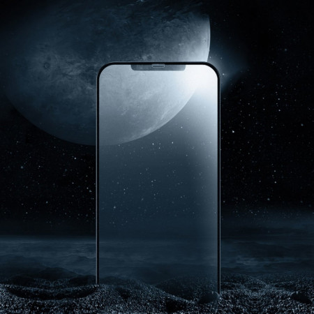 Folie de protectie Baseus 2x sticla mata 0,25 mm cu cadru pentru intregul ecran iPhone 12 mini Negru (SGAPIPH54N-KM01) - Img 5
