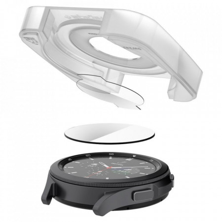 Folie Protectie cu sistem de montare SPIGEN GLASS.TR "EZ FIT" 2-PACK GALAXY WATCH 4 CLASSIC 42 MM - Img 3