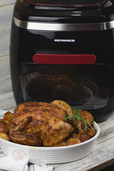 Friteuza cu aer cald Heinner Crystal Clear HAF-B2000FB, 2000W, capacitate cos 4.5L, capacitate cuptor 11L, 8 programe, 3 rafturi pentru preparare cu aer cald, tija rotisor, temperatura reglabila: 30-200˚C, temporizator: 4h, Rosu - Img 8