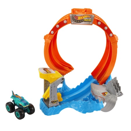 HOT WHEELS MONSTER TRUCKS PISTA SPIRALA IZBIREA RECHINULUI CU 1 MASINUTA MEGA WREX INCLUSA - Img 2