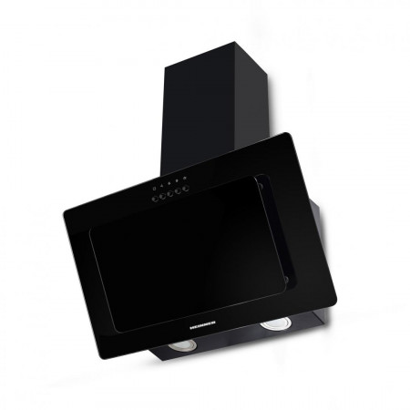 Hota incorporabila decorativa Heinner HDCH-F3560RGBK , Putere de absorbtie 364.9 m3/h, 1 motor, Iluminare LED, 3 trepte de viteza, 59.5 cm, Sticla neagra
