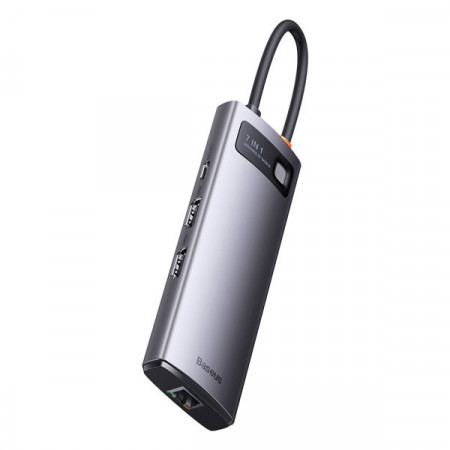 HUB 7 in 1 USB Type C Docking Station - 2 x HDMI / 3 x USB 3.2 Gen. 1/1 x Power Delivery / 1 x RJ-45 Ethernet Gray (WKWG040113) - Img 4