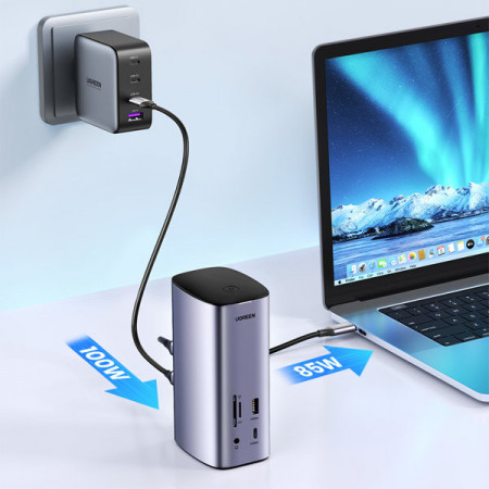HUB multifunctional Ugreen 12 in 1 USB C USB HDMI DP RJ45 AUX SD TF gri (CM555) - Img 8