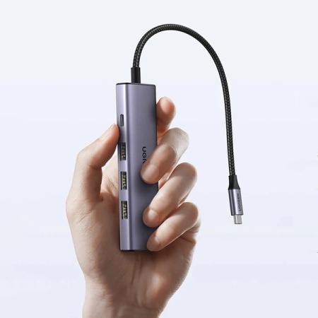 HUB Ugreen CM511 15597 5in1 USB-C - USB-C PD / HDMI / 3x USB-A 3.0 - gri - Img 5