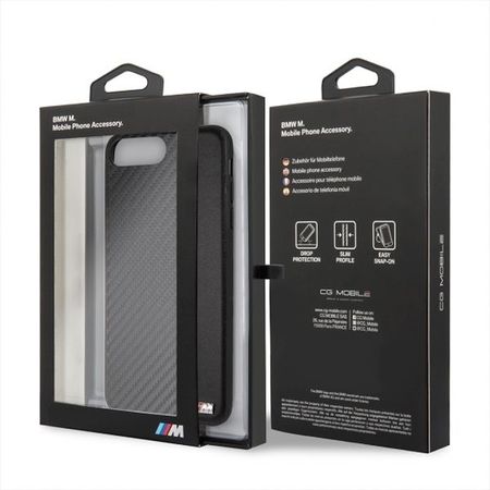Husa telefon Tpu + Pu Carbon , tip bumper , Bmw pentru Apple iPhone 7/8 Plus , neagra - Img 4