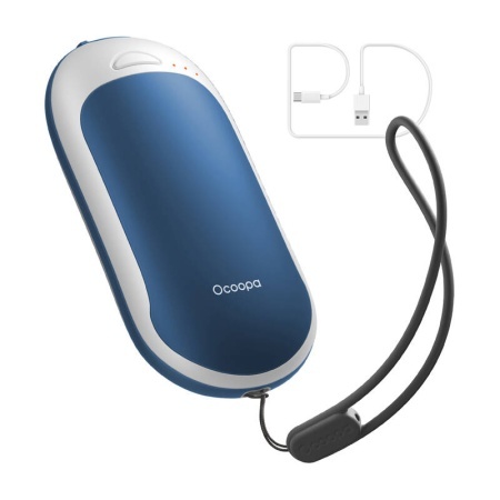 Incalzitor de maini Ocoopa HotPal PD 5000 mAh, baterie externa, USB-C, alb si albastru