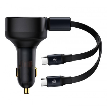 Incarcator auto Baseus Enjoyment cu cablu USB-C, 33W (negru) - Img 2