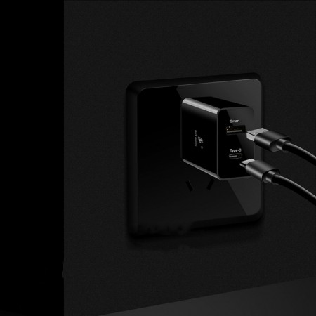 Incarcator retea pentru telefon , Dux Ducis c40 , 1 port Usb Smart , 1 x Type C PD 3.0 , negru - Img 8