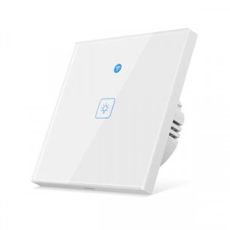 Intrerupator tactil de perete Wi-Fi eWeLink inteligent Woolley 1 cale cu senzor de miscare radar incorporat (alb)
