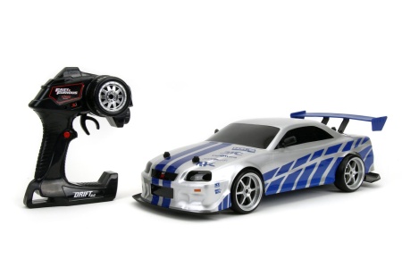 JADA ELITE FAST AND FURIOUS MASINUTA RC CU TELECOMANDA BRIAN NISSAN SKYLINE GTR R34 SCARA 1 LA 10 - Img 2