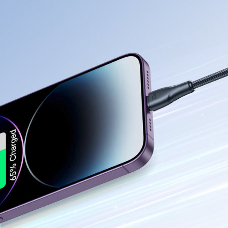 Joyroom USB C - Cablu Lightning 20W Surpass Series pentru incarcare rapida si transfer de date 0,25 m negru (S-CL020A11) - Img 3