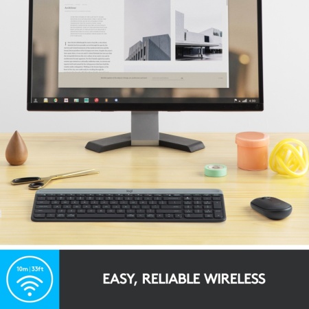 Kit tastatura + mouse wireless Logitech MK470, Slim, Negru Grafit - Img 8