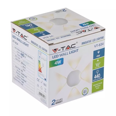 LAMPA LED PERETE 4W IP65 3000K ALB CALD - Img 5