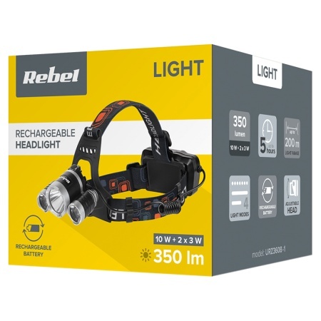 LANTERNA FRONTALA LED 2X 3W 2X ACCU 350 LM REBEL - Img 7