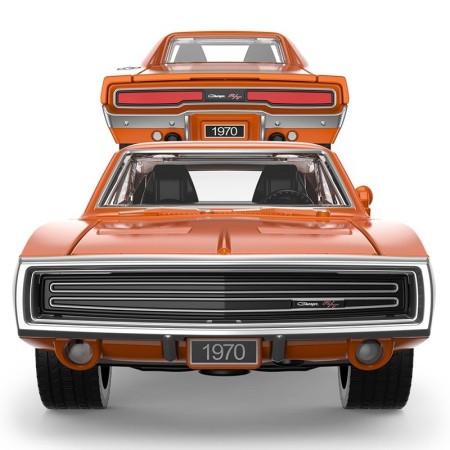 MASINUTA METALICA DODGE CHARGER R/T 1970 PORTOCALIU SCARA 1 LA 36 - Img 3