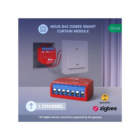 Modul releu controler mini rulou Nous B4Z inteligent Tuya Zigbee cu intrare comutatoare - Img 2