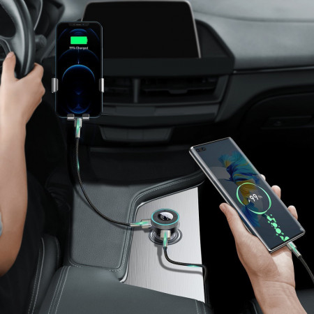 Modulator FM Baseus Enjoy Car Wireless MP3 Charger, Bluetooth 5.0, microSD, AUX (black) - Img 2