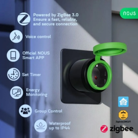 Nous A6Z Tuya Zigbee outdoor / bathroom (IP44) smart socket - Img 4