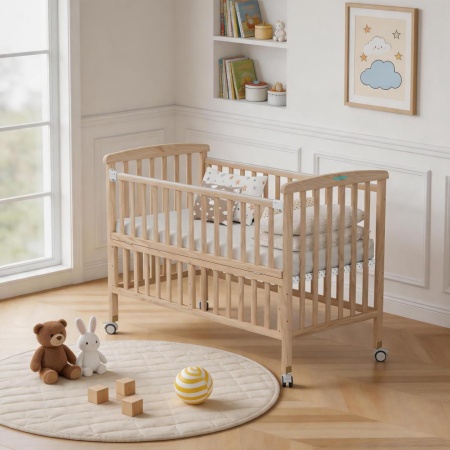 Patut din lemn bebe, 120x60,natur,U-Grow - Img 4