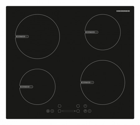 Plita incorporabila Heinner HBHI-V594BSC, Inductie, 4 zone de gatit, Touch control, Boost 4 zone, 60 cm, Sticla neagra
