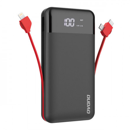 Powerbank Dudao K1Pro 20000mAh cu cabluri incorporate negru (K1Pro-negru)