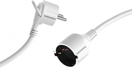 Prelungitor Electric Schuko MutecPower 3 m, Ștecher Extra-Plat Înclinat la 90°, Contact de Protecție cu Împământare, 16A 250V 3500W, H05VV-F 3G1.5, Alb - Img 4