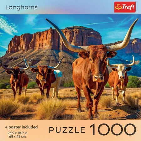 PUZZLE TREFL 1000 COLECTIA SUA LONGHORNS POSTER INCLUS - Img 3
