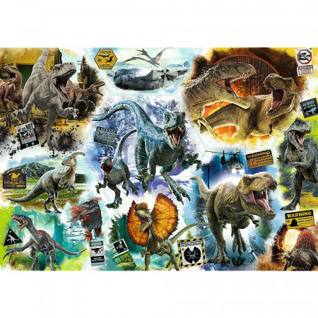 PUZZLE TREFL 1000 JURASSIC WORLD PE URMELE DINOZAURILOR - Img 2