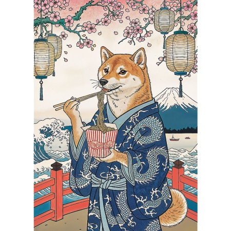 PUZZLE TREFL 500 PREMIUM PLUS PETS AS ART MEDITATIA CU PASTE A LUI SHIBA - Img 2
