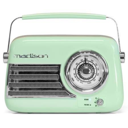 RADIO FM PORTABIL NOSTALGIA 15W CU FUNCTIE BT/AUX - VERDE LUCIOS - Img 4