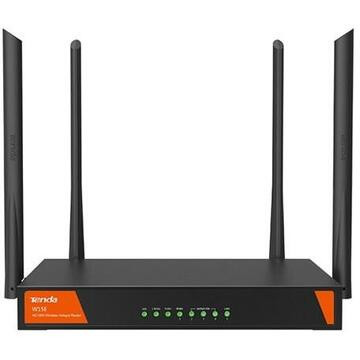 Router Hotspot Wireless Tenda W15E, Dual Band, 1200 Mbps, 4 Antene externe (Negru)