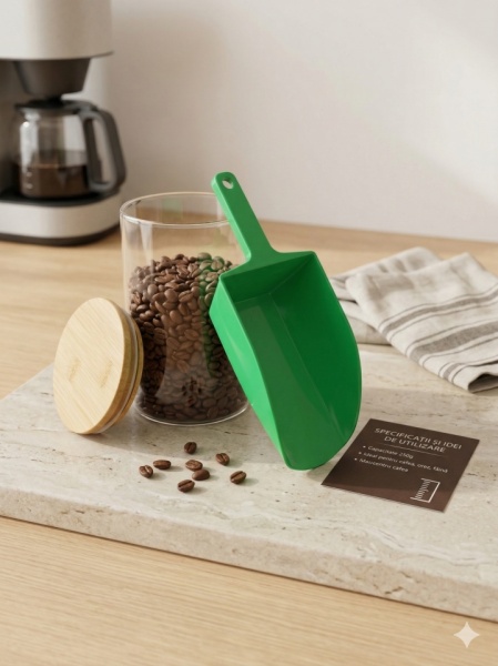 Scafă Universală din Plastic , 1KG, Ergonomică – Ideală pentru Cafea, Cereale, Făină sau Hrana Animalelor, Verde - Img 2