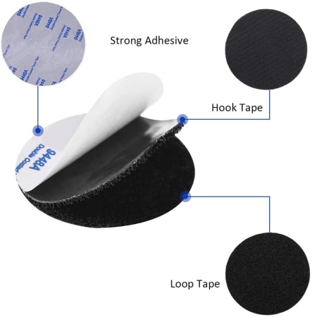 Set 10 Perechi Buline Autoadezive Extra Puternice cu Arici (Hook &amp; Loop), Diametru 50 mm, Negre, Dublu-Adezive, Alternativă Curată la Cuie și Șuruburi, pentru Casă, Școală și Birou - Img 6