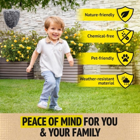 Set 2 Capcane Tip Cuib Fals de Viespi Waspinator, Momeală Ecologică pentru Îndepărtarea Viespilor Fără Substanțe Chimice sau Toxine, Rezistente la Intemperii, pentru Grădină, Foișor, Terasă, Balcon și Camping - Img 5