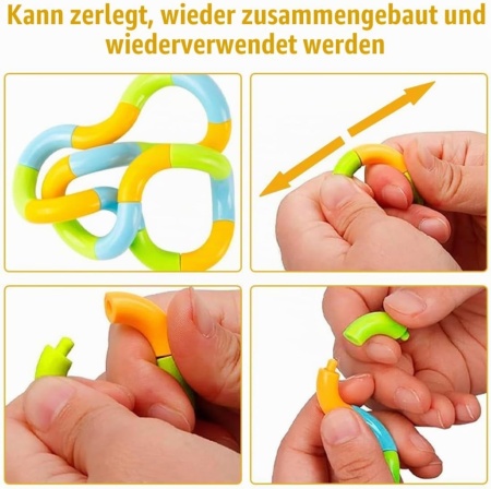 Set 2 Jucării Anti-Stres Tangle Fidget Toy, Jucărie Senzorială Articulată pentru Eliberarea Anxietății, pentru Copii și Adulți, Culori Vii - Img 2