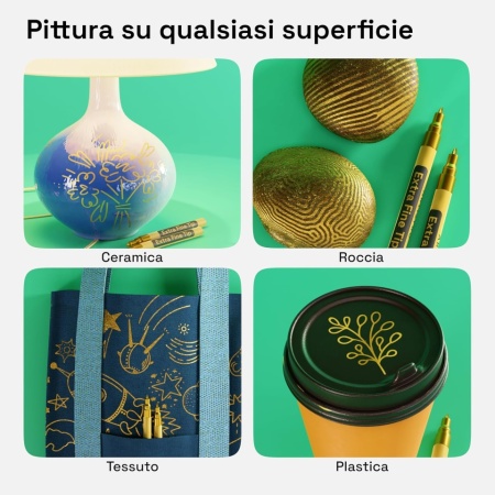 Set 2 Markere cu Vopsea Acrilică Aurie Artistro, Vârf Extra-Fin de 0.7-0.8 mm, Cerneală Metalică Opacă cu Uscare Rapidă, pentru Piatră, Lemn, Sticlă, Metal, Ceramică, Pânză și Proiecte DIY - Img 6