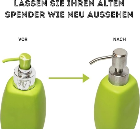 Set 2 x Cap pompa de rezerva pentru dozator de sapun lichid Typec, din inox, filet 28 mm, finisaj periat - Img 3